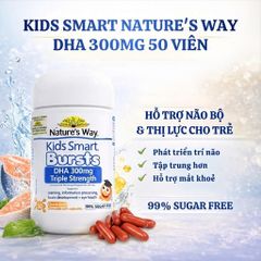 Viên Nhai Bổ Sung DHA Cho Trẻ Em Nature’s Way Kids Smart Bursts 300mg Triple Strength - Hương Vị Trái Cây, Dinh Dưỡng Hằng Ngày