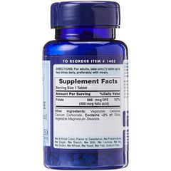 Viên Bổ Sung Folic Acid Puritan’s Pride Folate 666mg - Phòng Ngừa Thiếu Máu, Hỗ Trợ Tim Mạch, 250 Viên
