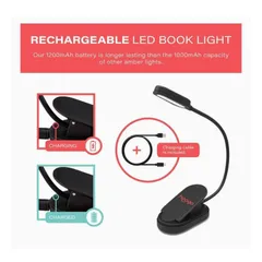 [Hàng xuất Mỹ] Đèn LED đọc sách ánh sáng hổ phách, chặn ánh sáng xanh và thân thiện với giấc ngủ 596589