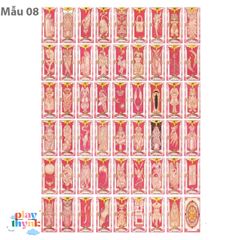 Áo Thun Trẻ Em Màu Hồng Chibi Clow - Bộ 54 Sticker Anime Card Captor Sakura Siêu Dễ Thương, Trang Trí Thú Vị