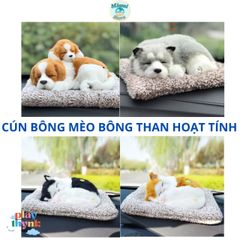 Chó Mèo Bông Than Hoạt Tính - Trang Trí Ô Tô, Khử Mùi, Hút Ẩm Hiệu Quả, Có Tiếng Kêu, Đồ Chơi Xinh Xắn Cho Trẻ Nhỏ