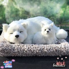 Thú Bông Khử Mùi Chó Trắng Than Hoạt Tính - Phụ Kiện Đáng Yêu Trang Trí Ô Tô và Không Gian Sống Trong Lành