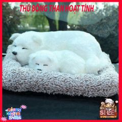 Thú Bông Khử Mùi Chó Trắng Than Hoạt Tính - Phụ Kiện Đáng Yêu Trang Trí Ô Tô và Không Gian Sống Trong Lành