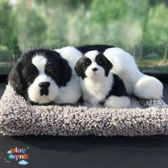 Mô Hình Chó Mèo Bông To Khử Mùi Xe Hơi - Gấu Bông Than Hoạt Tính Trang Trí Taplo Nội Thất Ô Tô 28x20cm