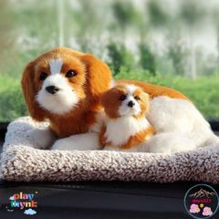 Gấu bông Cún Mẹ Con 99% chó lọc mùi than hoạt tính khử mùi ô tô - Phụ kiện trang trí xe hơi đáng yêu và an toàn cho sức khỏe