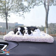 Gấu bông Cún Mẹ Con 99% chó lọc mùi than hoạt tính khử mùi ô tô - Phụ kiện trang trí xe hơi đáng yêu và an toàn cho sức khỏe