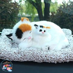 Thú Bông Mèo Trắng Trán Đen 99% Sói Gấu Lõi Than Hoạt Tính Khử Mùi Không Khí Trang Trí Xe Hơi Đáng Yêu