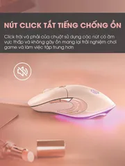Chuột Gaming Có Dây BAK B8 - Chuột Im Lặng 6 Nút 8800 DPI Cho Game Thủ Nữ, Thiết Kế Đẹp Màu Sắc Tươi Tắn