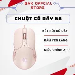 Chuột Gaming Có Dây BAK B8 - Chuột Im Lặng 6 Nút 8800 DPI Cho Game Thủ Nữ, Thiết Kế Đẹp Màu Sắc Tươi Tắn