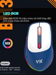 Chuột Không Dây Bluetooth Gaming BAK BM3 - Silent Chống Ồn, DPI Cao, Kết Nối Đa Thiết Bị, Phù Hợp Mọi Game