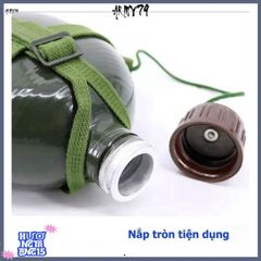 Bình Nhôm Xanh Cổ Điển 1,2L Thể Thao - Bền Bỉ, An Toàn & Dễ Mang Theo Với Dây Đeo Tiện Lợi Cho Dân Phượt