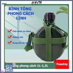 Bình Nhôm Xanh Cổ Điển 1,2L Thể Thao - Bền Bỉ, An Toàn & Dễ Mang Theo Với Dây Đeo Tiện Lợi Cho Dân Phượt