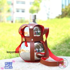 Bình Tông Inox Hồ Lô 1.7L Có Dây Đeo - Đồ Uống Thượng Hạng Cho Tiệc Tùng & Dã Ngoại - Sang Trọng & Bền Bỉ