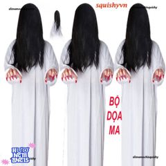 Bộ Trang Phục Halloween Tóc Trắng Xõa - Áo Choàng Thầy Pháp Ma Quái Cho Tiệc Hóa Trang và Cosplay