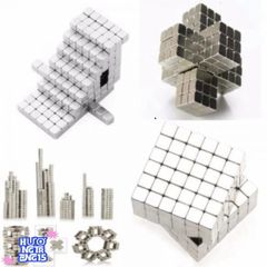 Bucky Cubes - Bộ Nam Châm 216 Viên 5mm Hình Vuông Màu Bạc Trong Hộp Nhôm Sang Trọng - Đồ Chơi Xếp Hình Sáng Tạo và Giải Tỏa Căng Thẳng