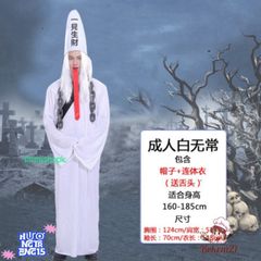Bộ Trang Phục Halloween Cương Thi Hắc Bạch Đầy Ma Mị Dành Cho Người Lớn - Cosplay Diêm Vương, Pháp Sư, Hắc Bạch Vô Thường, Đồ Hóa Trang ấn Tượng