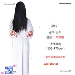Trang phục Halloween Thần Chết Hắc Bạch Vô Thường - Áo choàng, mũ và găng tay bí ẩn cho bữa tiệc hóa trang ấn tượng