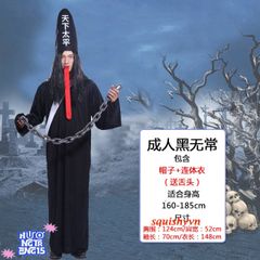 Bộ Trang Phục Halloween Kinh Dị Hắc Bạch - Thần Chết Áo Choàng và Phụ Kiện Ma Quái - Đồ Hóa Trang Cosplay ấn Tượng