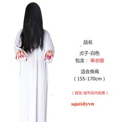 Bộ Trang Phục Halloween Kinh Dị Hắc Bạch - Thần Chết Áo Choàng và Phụ Kiện Ma Quái - Đồ Hóa Trang Cosplay ấn Tượng