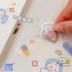 Set Sticker Vuông Dễ Thương - Bộ Trang Trí Sổ Tay, Laptop & Điện Thoại, Hình Nhân Vật Hoạt Hình Cute, Món Quà Nhỏ Xinh