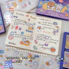Set Sticker Vuông Dễ Thương - Bộ Trang Trí Sổ Tay, Laptop & Điện Thoại, Hình Nhân Vật Hoạt Hình Cute, Món Quà Nhỏ Xinh