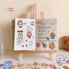 Set Sticker Vuông Dễ Thương - Bộ Trang Trí Sổ Tay, Laptop & Điện Thoại, Hình Nhân Vật Hoạt Hình Cute, Món Quà Nhỏ Xinh