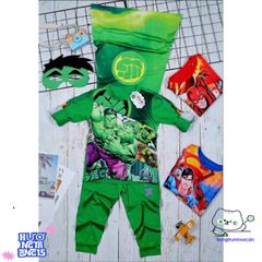 Bộ Đồ Siêu Nhân Halloween Cho Bé - Kèm Mặt Nạ 3D và Áo Choàng Thun Cotton Chất Lượng Cao