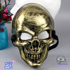 Khẩu Trang Đầu Lâu Vàng Ánh Kim - Mặt Nạ Hóa Trang Halloween Độc Đáo, Phụ Kiện Tiệm Cắt Tóc Nổi Bật