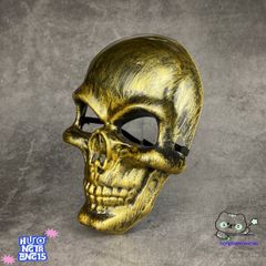 Khẩu Trang Đầu Lâu Vàng Ánh Kim - Mặt Nạ Hóa Trang Halloween Độc Đáo, Phụ Kiện Tiệm Cắt Tóc Nổi Bật