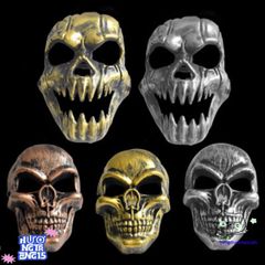 Khẩu Trang Đầu Lâu Vàng Ánh Kim - Mặt Nạ Hóa Trang Halloween Độc Đáo, Phụ Kiện Tiệm Cắt Tóc Nổi Bật