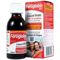 Siro Bổ Máu Feroglobin B12 Vitabiotics - Hỗ Trợ Tạo Máu, Giảm Mệt Mỏi, Phù Hợp cho Trẻ Em và Phụ Nữ Mang Thai, Vị Cam Mật Ong