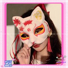 Mặt Nạ Mèo Nửa Mặt Halloween - Phụ Kiện Thú Vị cho Tiệc Hóa Trang và Giải Trí - Sản phẩm Thời Trang Độc Đáo