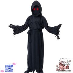Bộ 4 Món Trang Phục Thần Chết Halloween Cho Trẻ Em và Người Lớn - Áo Choàng, Mặt Nạ, Găng Tay, Lưỡi Hái Ma Quái