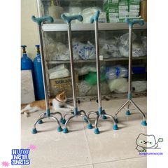 Gậy Tập Đi Inox Chất Lượng - Hỗ Trợ Phục Hồi, Lựa Chọn 3 hoặc 4 Chân, Điều Chỉnh Chiều Cao, Dễ Mang Theo - Hàng Việt Nam