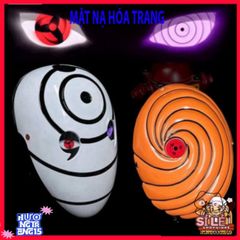 Khẩu trang phát sáng Naruto Sharingan - Kính cosplay Tobi Uchiha Obito, quà tặng độc đáo cho fan anime, sự kiện Halloween, cosplay