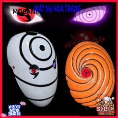 Khẩu trang phát sáng Naruto Sharingan - Kính cosplay Tobi Uchiha Obito, quà tặng độc đáo cho fan anime, sự kiện Halloween, cosplay