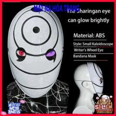 Khẩu trang phát sáng Naruto Sharingan - Kính cosplay Tobi Uchiha Obito, quà tặng độc đáo cho fan anime, sự kiện Halloween, cosplay