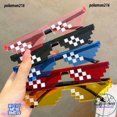 Kính Thug Life 6 Chấm 5 Màu - Phụ Kiện Chụp Ảnh TikTok Độc Đáo, Phong Cách Minecraft Trẻ Trung, Thời Trang Năng Động