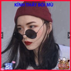 Kính Mát Tròn Thời Thượng Gọng Đen Vàng - Phong Cách Nobita Hợp Thời Trang Cho Bạn Trẻ - Kính Chống UV 0 Độ