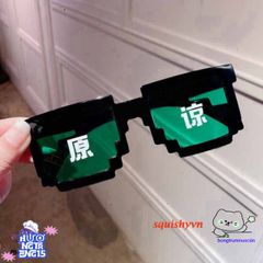 Kính Mắt Thug Life 6 Chấm MINECRAFT Unisex - Kính Thời Trang Đen & Hồng Slime, Bảo Vệ UV, Tôn Vẻ Đẹp Cho Mọi Gương Mặt
