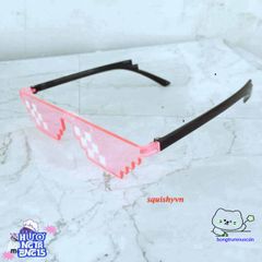 Kính Mắt Thug Life 6 Chấm MINECRAFT Unisex - Kính Thời Trang Đen & Hồng Slime, Bảo Vệ UV, Tôn Vẻ Đẹp Cho Mọi Gương Mặt