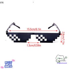 Kính Mát Pixel Thug Life - Kính Râm Phong Cách Retro Thời Trang Độc Đáo, Quà Tặng Sinh Nhật Cho Game Thủ