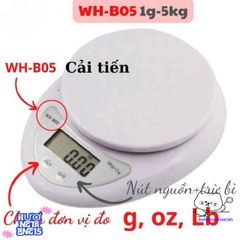 Cân Điện Tử Mini WH-B05 - Cân Làm Bánh Chính Xác 1-5kg, Kèm 2 Pin AA Thông Minh, Dễ Dàng Sử Dụng Tại Nhà Bếp