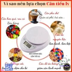 Cân Điện Tử Mini WH-B05 - Cân Làm Bánh Chính Xác 1-5kg, Kèm 2 Pin AA Thông Minh, Dễ Dàng Sử Dụng Tại Nhà Bếp