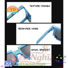 Kính Thuglife Màu Sắc Đa Dạng Hình Vuông - Phong Cách MINECRAFT, Kính Chắn Bụi Cho Nam Nữ, Xu Hướng Hot 2022