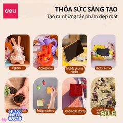 Đất Sét Deli Tự Khô An Toàn Không Mùi - Đất Nặn Nghệ Thuật Hàng Chính Hãng (250/500/1000g)
