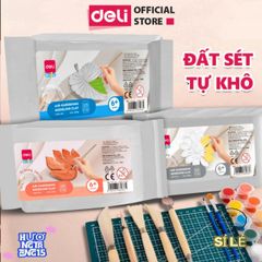 Đất Sét Deli Tự Khô An Toàn Không Mùi - Đất Nặn Nghệ Thuật Hàng Chính Hãng (250/500/1000g)