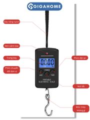Cân Điện Tử Mini Xách Tay GIGAHOME - Cân Hành Lý Tối Đa 40kg với Màn Hình LCD - Tiện Lợi cho Du Lịch và Mua Sắm