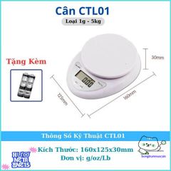 Cân Điện Tử Mini 1g-5kg Chính Xác Cao - Cân Thực Phẩm, Gia Vị - Kèm Pin Miễn Phí, Dễ Sử Dụng cho Bếp Nhà