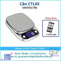 Cân Điện Tử Mini 1g-5kg Chính Xác Cao - Cân Thực Phẩm, Gia Vị - Kèm Pin Miễn Phí, Dễ Sử Dụng cho Bếp Nhà
